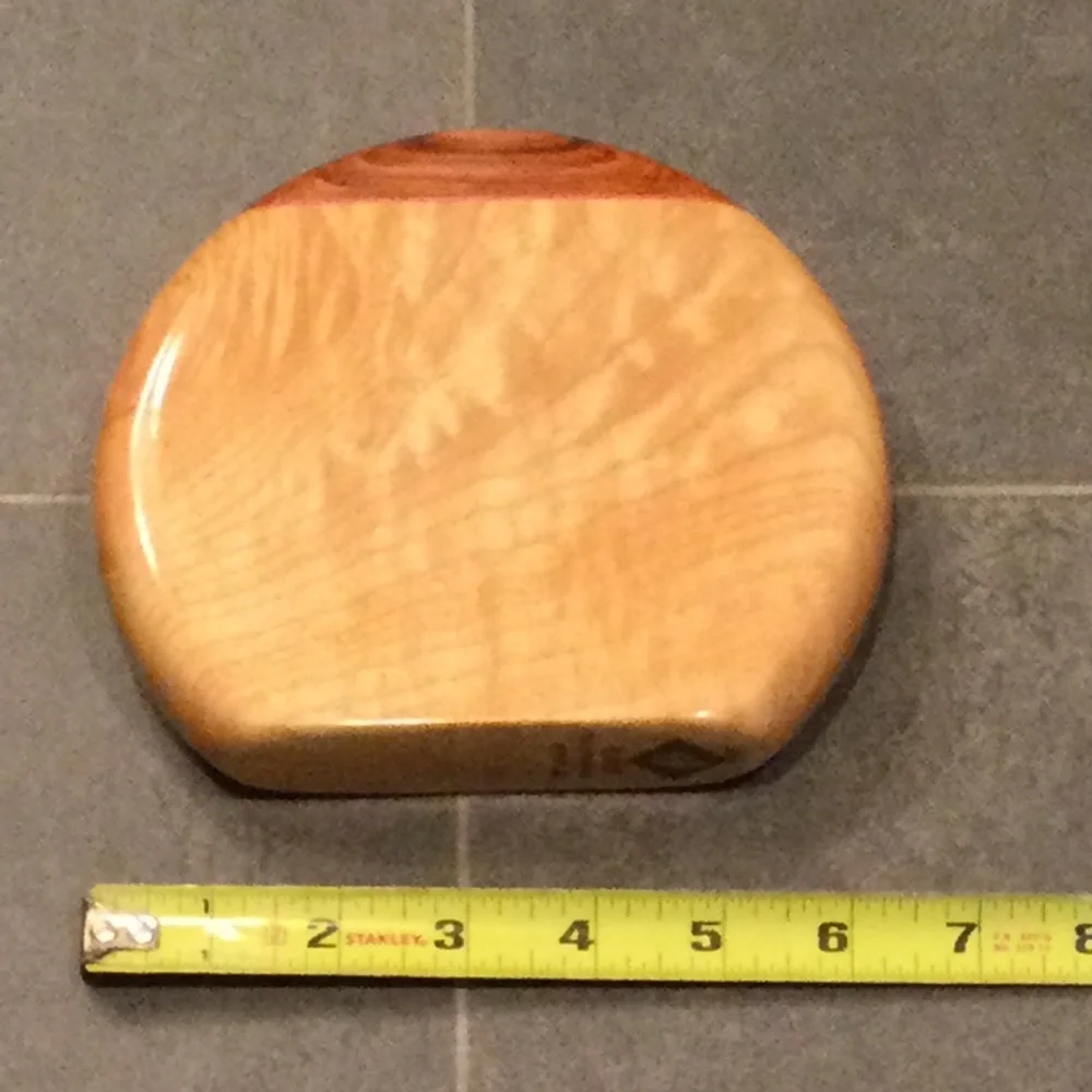 Tulipwood and maple wooden vase (5.5” x 1.5” x 6.25”)